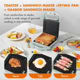 Gaabor Portable Sandwich Maker Multifunctional Breakfast Machine and Toaster (SM60M-WH01A)