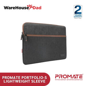 Promate Portfolio S Lightweight Sleeve with Water Repellent Protective Fabric