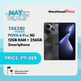 Tecno POVA 6 Pro 5G | 12GB RAM(+12GB RAM) |  256GB ROM Smartphone with FREE Lenovo HF130 Wired Earphone
