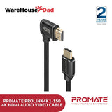 Promate ProLink4K1-150 High Definition Right Angle 4K HDMI Audio Video Cable