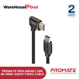 Promate ProLink4K1-500 High Definition Right Angle 4K HDMI Audio Video Cable