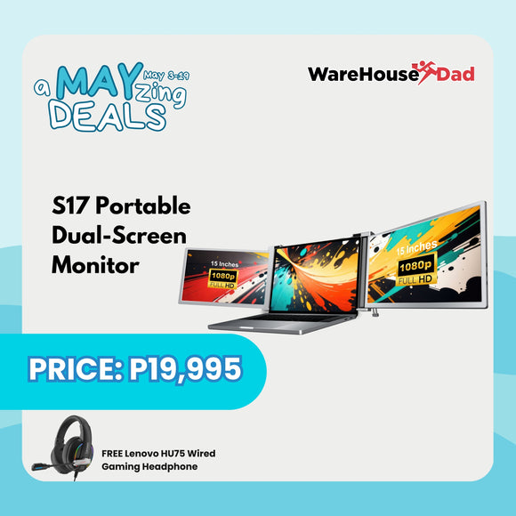 S17 Portable Dual-Screen Monitors for Notebooks with FREE Lenovo HU75