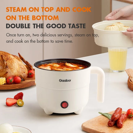 Gaabor Mini Rice Cooker Standard Multifunctional Non Stick 1.5L With Steamer (EC15M-WH02A)