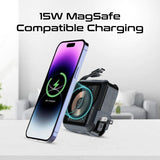 Promate TransMag-20Pro Transparent 15W MagSafe Compatible Wireless Charging Power Bank with AC Charger