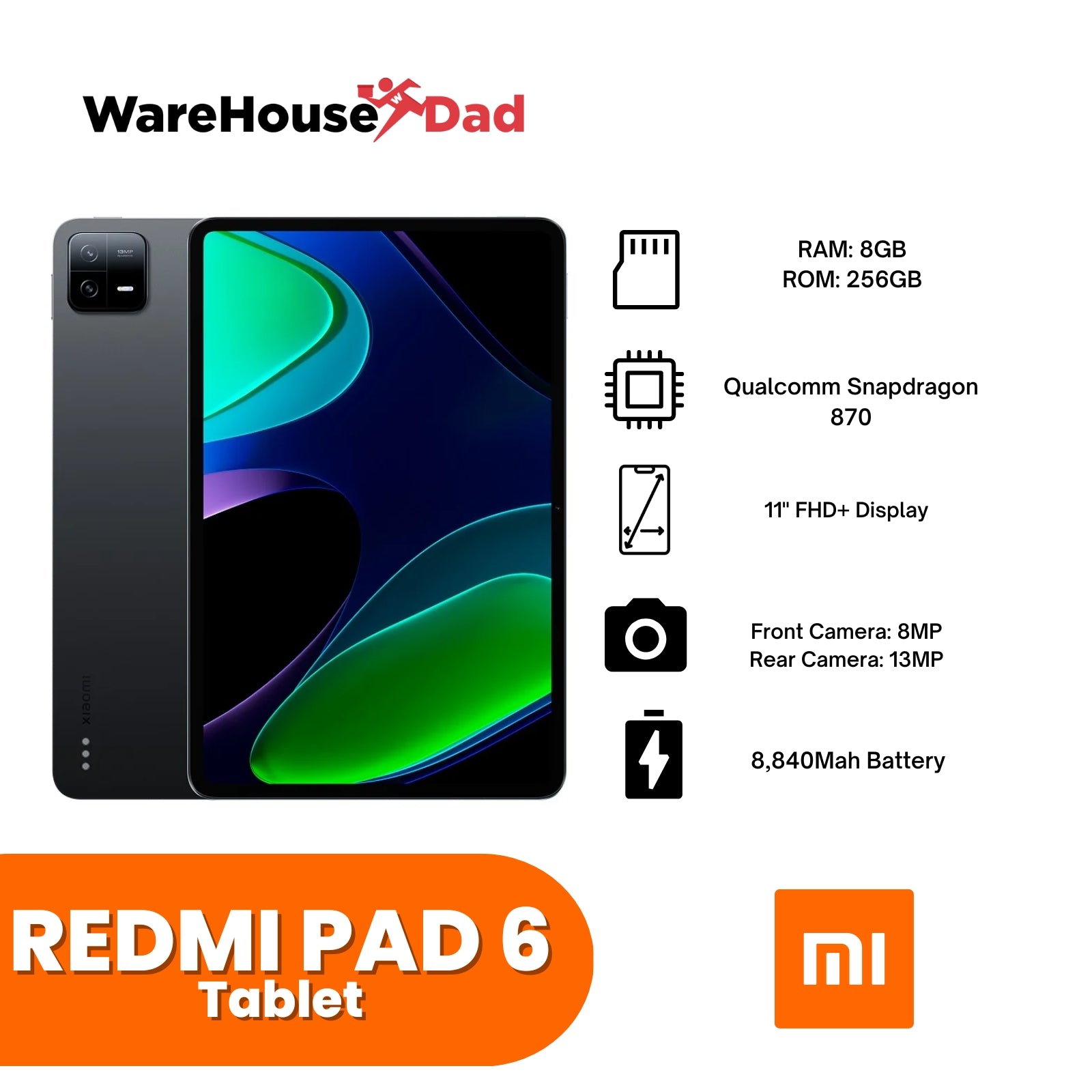 Xiaomi Pad 6 8GB+256GB Android Tablet