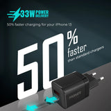 Promate PowerPort-33 33W Power Delivery GaNFast™ Charging Adapter