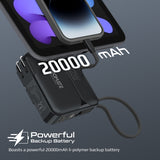 Promate PowerPack-20Pro Ultra-compact 20000mAh Fast Charging Power Bank with AC Charger