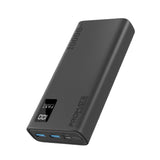 Promate Bolt-20Pro 20000mAh Compact Smart Charging Power Bank with Dual USB-A & USB-C Output