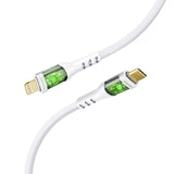 Promate TransLine-Ci 27W Power Delivery USB-C to Lightning Cable with Transparent Shells