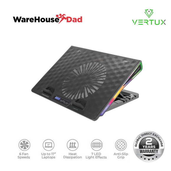 Vertux Arctic Portable Height Adjustable RGB Gaming Cooling Pad (Black)