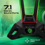 Vertux HexaRack Gaming Headphone Stand With Immersive 7.1 Audio Ports