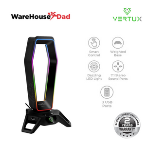 Vertux HexaRack Gaming Headphone Stand With Immersive 7.1 Audio Ports