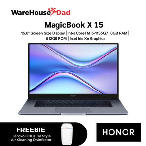 Honor MagicBook X15 2022 with FREE Lenovo HU75 Headphone l M120 PRO l FC101