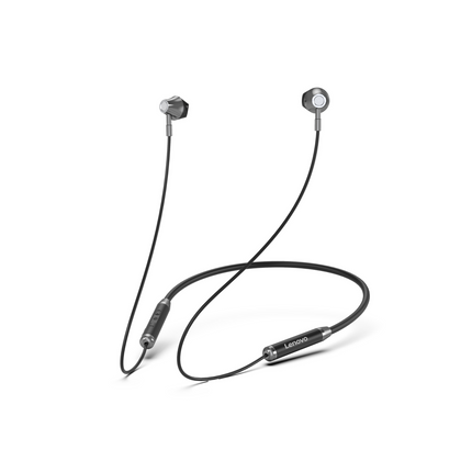 Lenovo HE06 Half In-Ear Neckband Bluetooth Metal Headset (BLACK)