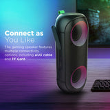 Vertux Rumba Immersive Wireless Speakers With "AuraSync" LED Lights (Black)