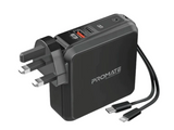 Promate PowerPack-PD20+ 15000mAh Quick Charging Power Bank With AC Charge-in