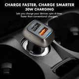 Promate Scud-30 QC 3.0 Car Charger with 30 Watt Dual USB Ports