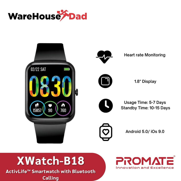 Promate XWatch-B18 ActivLife™ Smartwatch with Bluetooth Calling