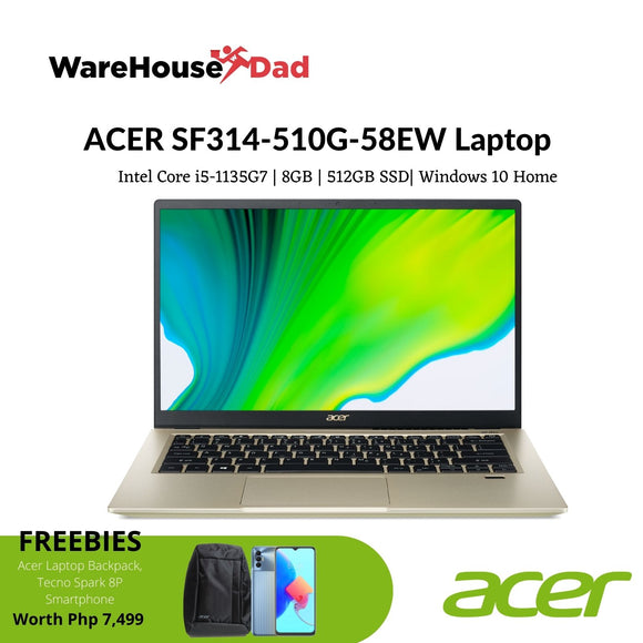 Acer Swift 3x SF314-510G-58EW | 14in FHD | Core i5-1135G7 | 8GB RAM | 512GB SSD | Intel Iris Xe Max 4GB | Windows 10 Home