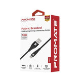 Promate iCord-1 Fabric Braided USB to Lightning Connector Cable