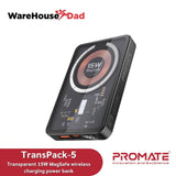 Promate TransPack-5 Transparent 15W MagSafe wireless charging power bank