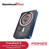 Promate TransPack-5 Transparent 15W MagSafe wireless charging power bank